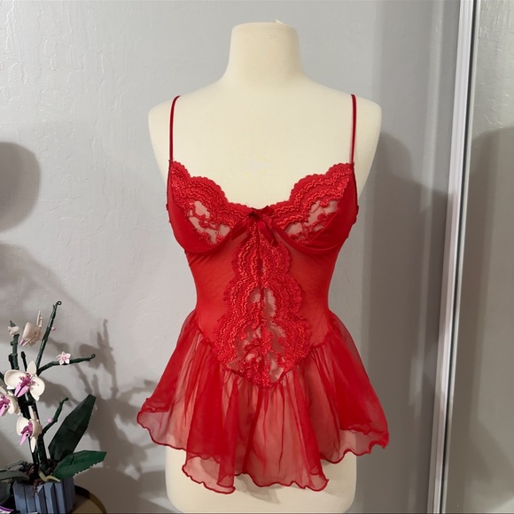 Vintage Sexy Red Lingerie Top Intimates & Sleepwear